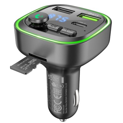 FM Трансмитер Borofone BC48 - Bluetooth-CarKit, Зарядно у-во, MP3 плеър - Image 5