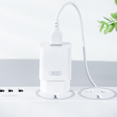 Зарядно устройство 220V XO 12W, USB-A + Lightning Кабел, 2.4A, бяло (Копие) - Image 2