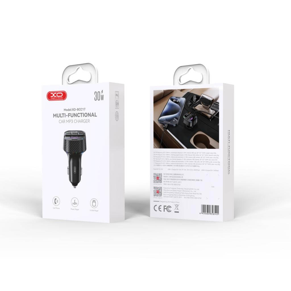 FM Трансмитер XO MP3, 30W, USB-A + USB-C - Image 4
