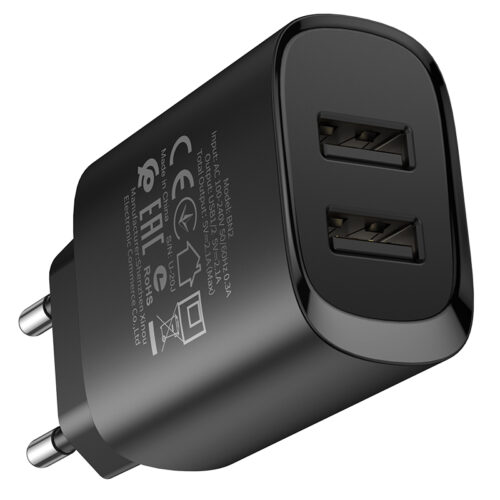 Зарядно у-во 220V Borofone BN2 Super - 2xUSB - 2,1A черно - Image 3