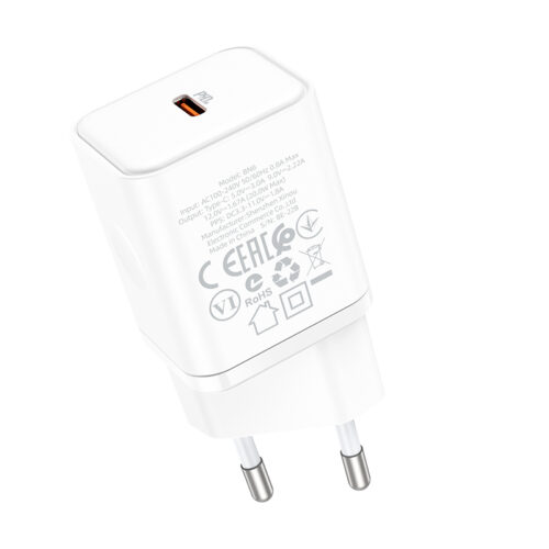 Зарядно у-во 220V Borofone BN7 USB-C, QC3.0, PD20W , Бял - Image 4