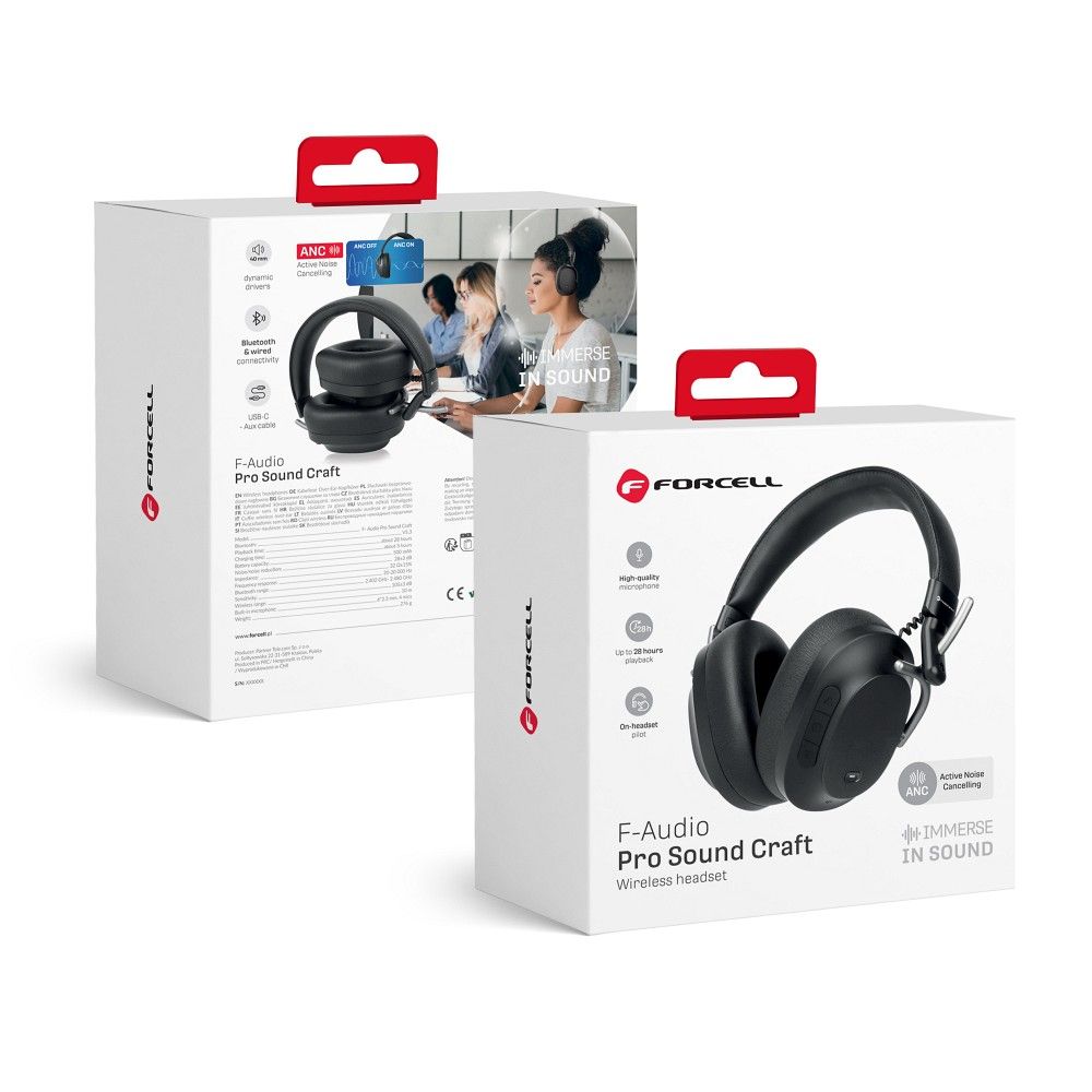 Безжични слушалки Forcell F-Audio Pro Sound Craft ANC, черни - Image 4